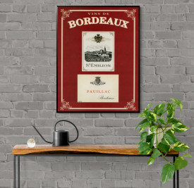 Tablou vintage vinuri - Vins de Bordeaux II