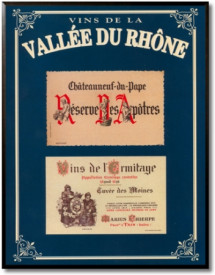 Tablou vintage vinuri - Vins de la Valee Du Rhone I