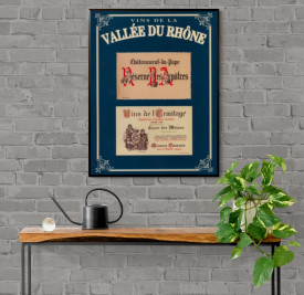 Tablou vintage vinuri - Vins de la Valee Du Rhone I - Img 2