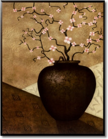 Tablou living flori - Cherry Blossom in Vase