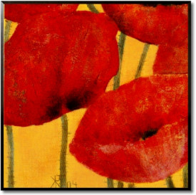 Tablou living flori - Squared Poppies I