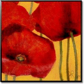 Tablou living flori - Squared Poppies II