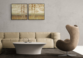 Tablou living copaci - Birch Silhouette I