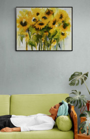 Tablou living flori - Sonnenblumenfeld