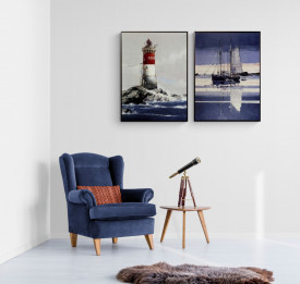 Tablou living tema marina - Escale, soleil couchant en Bretagne