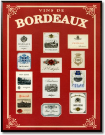 Tablou vintage vinuri - Vins de Bordeaux I