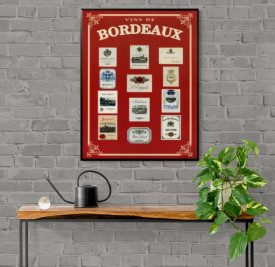 Tablou vintage vinuri - Vins de Bordeaux I