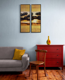 Tablou living copaci - Trees and stream I