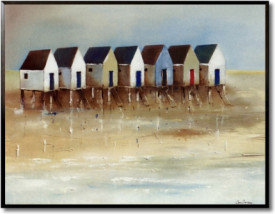 Tablou living tema marina - Beach Cabins I