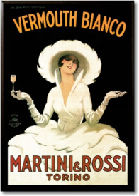 Tablou reclama vintage - Martini and Rossi, Vermouth Bianco