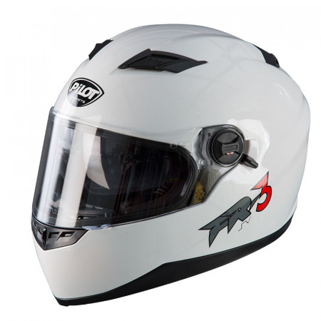 PILOT - Casca Full-face FR3 (cu ochelari soare) - alb, XS