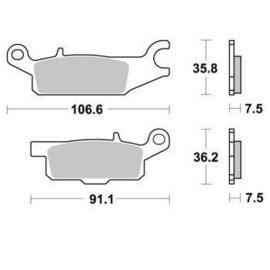 SBS - PLACUTE FRANA OFFROAD SINTER - 850SI