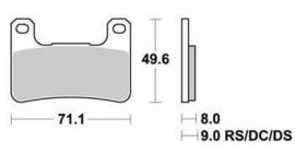 SBS - PLACUTE FRANA RACING DUAL SINTER - 806DS