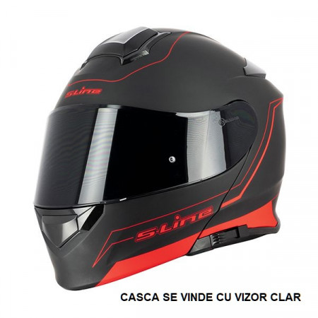 SIFAM - Casca Flip-up S-LINE S550 - NEGRU/ROSU, XL