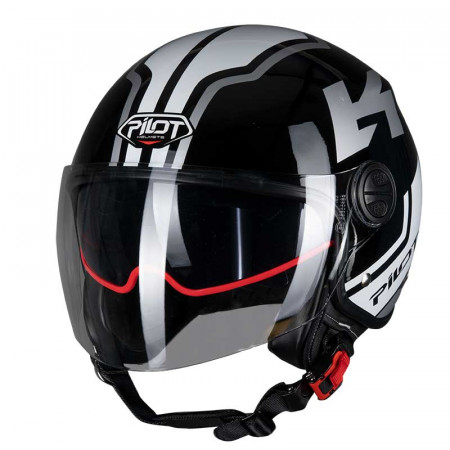PILOT - Casca Open-face FAZER (sun visor) - M, gri / negru [bicolor]