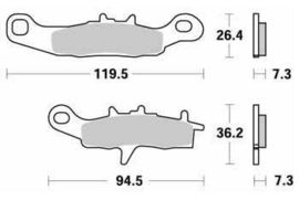 SBS - PLACUTE FRANA OFFROAD CARBON SILVER - 726CS