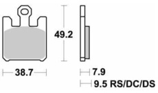 SBS - PLACUTE FRANA RACING DUAL CARBON - 788DC