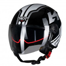 PILOT - Casca Open-face FAZER (sun visor) - L, gri / negru [bicolor]