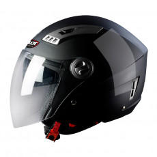 PILOT - Casca Open-face KIRON 3 (cu ochelari soare) - negru lucios, M