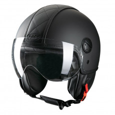 PILOT - Casca Open-face PELLE - negru, XS