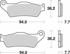 SBS - PLACUTE FRANA RACING OFFROAD SINTER - 671RSI