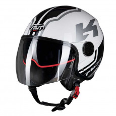 PILOT - Casca Open-face FAZER (sun visor) - M, alb / gri [bicolor]