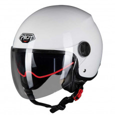 PILOT - Casca Open-face FAZER (sun visor) - XS, alb lucios [monocolor]