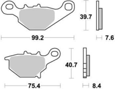 SBS - PLACUTE FRANA RACING OFFROAD SINTER - 820RSI