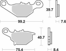 SBS - PLACUTE FRANA RACING OFFROAD SINTER - 702RSI