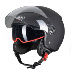 PILOT - Casca Open-face FAZER (sun visor) - L, negru mat [monocolor]