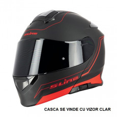 SIFAM - Casca Flip-up S-LINE S550 - NEGRU/ROSU, M