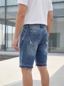 Pantaloni scurți din denim cu efect destroyed - Img 2