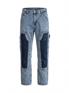 Blugi carpenter din denim în două tonuri - Img 5