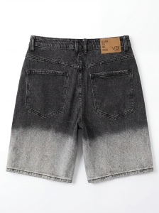 Pantaloni scurți din denim cu efect degrade și aplicații strălucitoare - Img 6