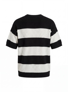 Tricou tricotat oversized în dungi alb-negru - Img 6