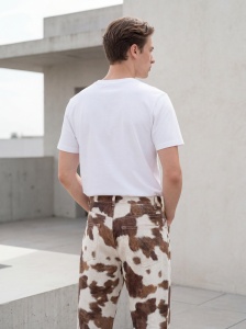 Blugi straight fit cu imprimeu Cow Print - Img 2