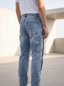 Blugi carpenter din denim în două tonuri - Img 3