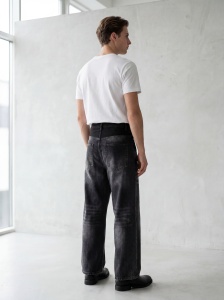 Blugi wide leg în două tonuri de denim - Img 3