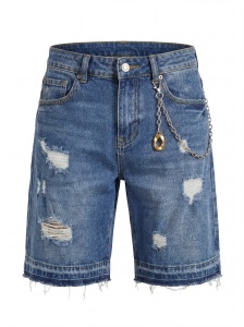 Pantaloni scurți din denim cu efect destroyed - Img 5