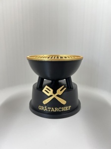 Trofeu mini grătar GrătarChef 10 cm cadou amuzant bărbați, vedere față