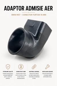 Adaptor Admisie Aer 76 mm compatibil cu BMW M57 M47 - ABS