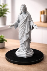 Statuetă Decorativă Iisus Hristos 20 cm - Stil Thorvaldsen cu Efect de Marmură