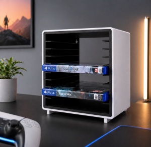Cabinet Depozitare Jocuri PS4 PS5 Xbox - 10 Sloturi, Montabil pe Perete
