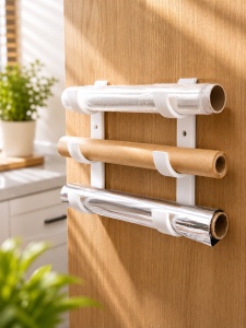 Suport Role Bucătărie 3 Nivele - Folie Aluminiu, Plastic, Hârtie Copt - Montaj Lateral