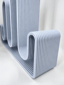 Organizator carti val gol, vedere din fata aratand cele 3 ondulari decorative, finisaj mat cu striatii fine