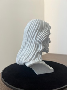 	Bust Iisus Hristos 15 cm efect marmură gri, vedere spate