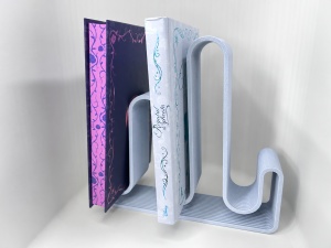 Organizator Suport Raft 3 Cărți în Val - Cărți Suspendate, Design Decorativ cu Striații