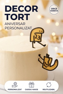 Decorațiune Tort Aniversare - Vârsta Nouă Împinge Vârsta Veche