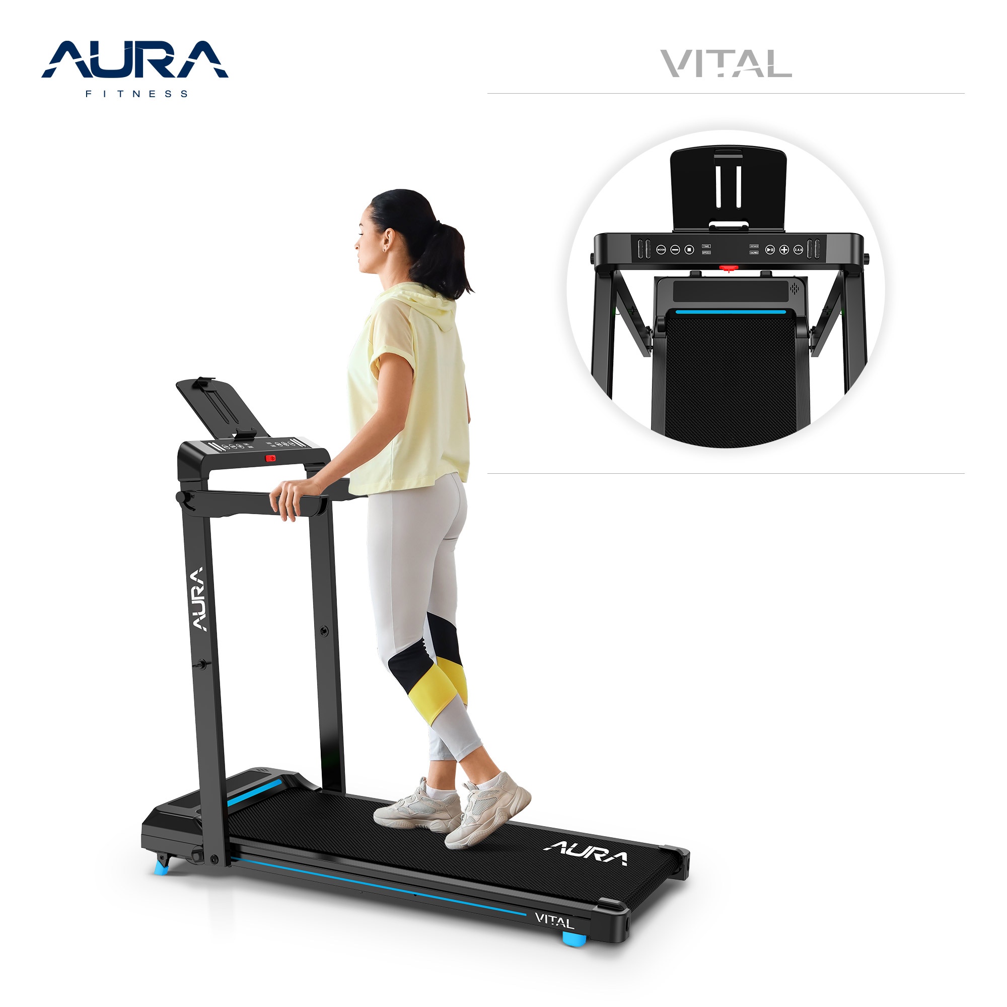 AURA VITAL компактна бягаща пътека за дома