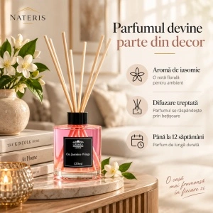 Difuzor parfumat On Jasmine Wings, iasomie, 120 ml, roz - Img 4